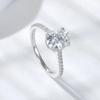 NeeTim 3ct Oval Cut Moissanite Lab Diamond Rings for Women 925 Sterling Silver Proposal Ring Wedding Engagement Band Jewelry