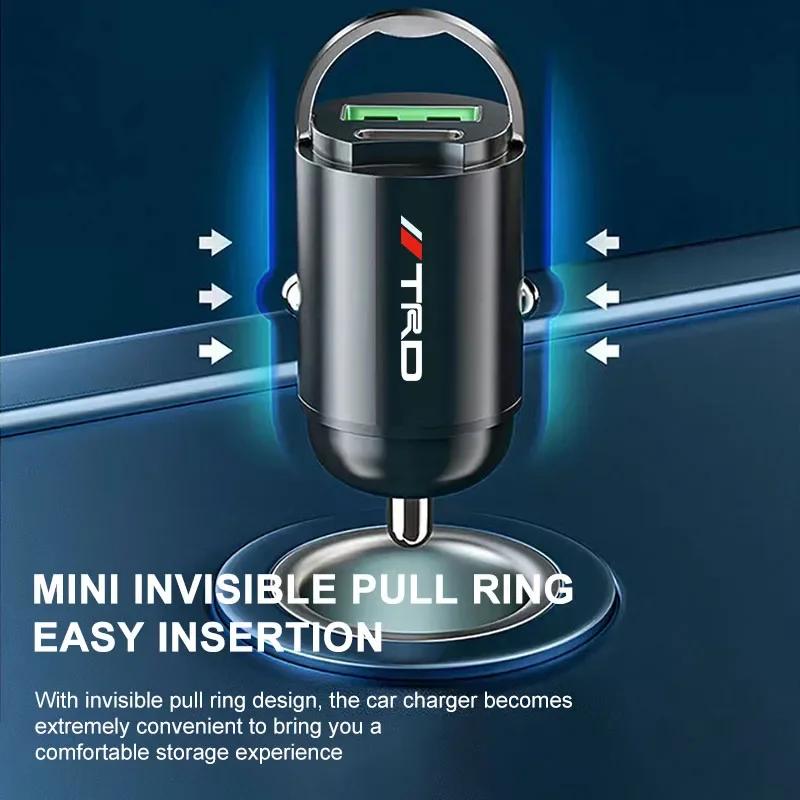 Micro Car Quick Charger Vehicle Cigarette Lighter Convert Plug Car Accessories For TRD Toyota C-hr Prado Rav4 Yaris Hilux Prius