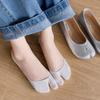 1 Pair Cotton Blend Two Toe Socks Breathable Low Cut Split Toe Liners Seamless Toe Soft Stretch Low Cut Boat Socks Flat Shoes