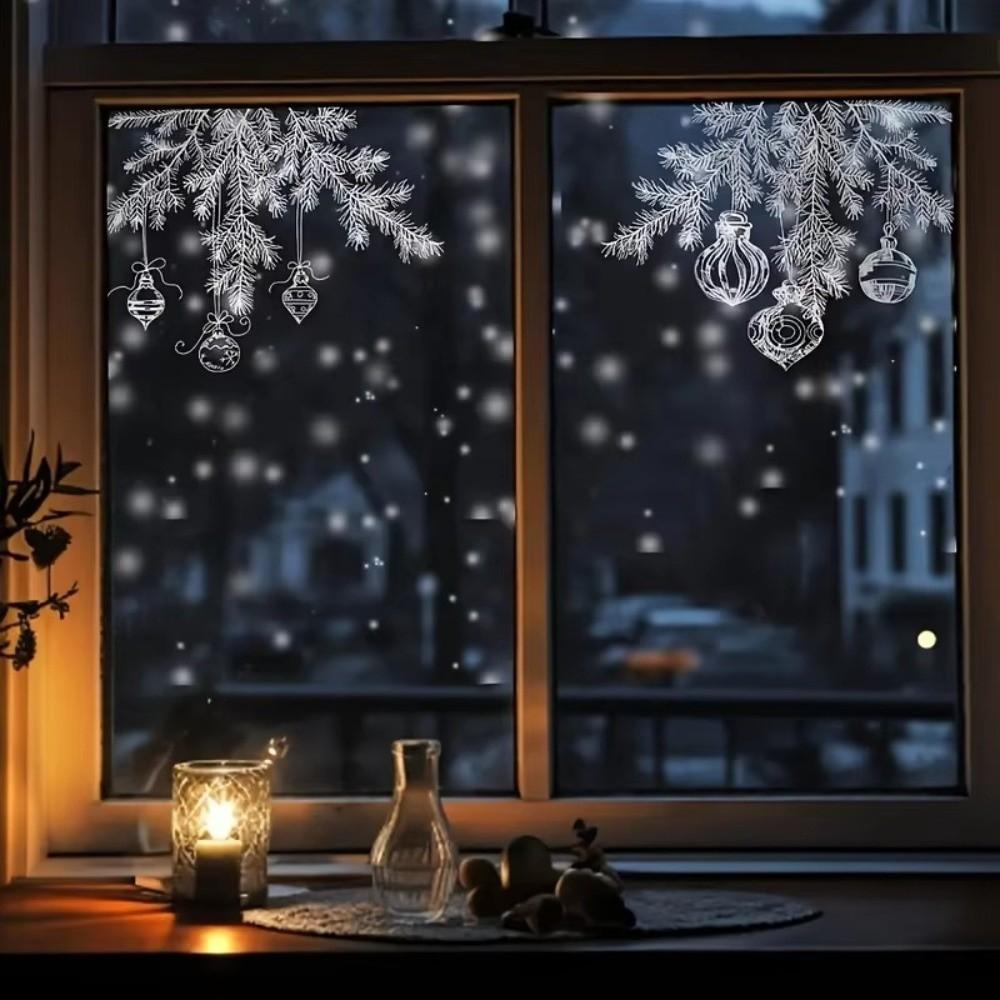 PVC Christmas Window Sticker Reusable Holiday Window Decal Window Cling Decal  Holiday Decorating