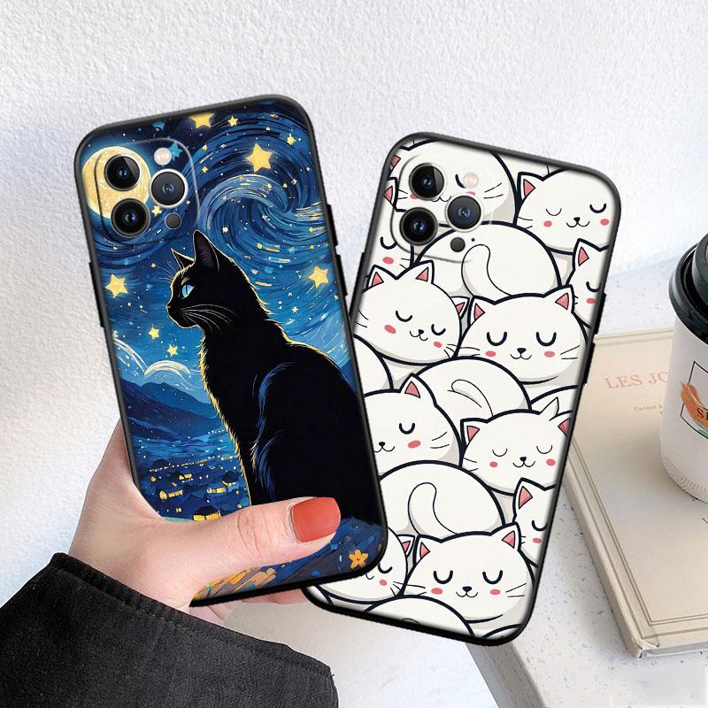 FM15 Cat Kitten Meow Soft Shell Phone Case for Xiaomi Poco C40 C50 C51 C55 C65 C71 C75 F3 F5 F6 F7 M2 M3 Pro Ultra