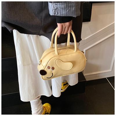Petit sac rétro sous le bras pour femmes, nouveau sac à bandoulière en daim mat à la mode, mignon sac baguette chiot