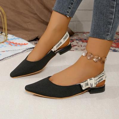 Fashion Knitting Shallow Flats Women's Sandals Pointed Toe Fashion Summer Shoes 2025 New Trend Elegant Dress Designer Chaussures Femme
