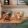 Coffee Pods Holder Mug Shape Coffee Capsule Basket Metal Wire Coffee Pods Organizer for Home Cafe Counter Table Bar