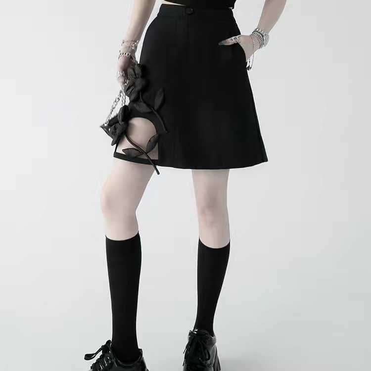 Women's Elastic Waist Short Flower Mesh Skirts Fashion Streetwear A Line Mini Skirt