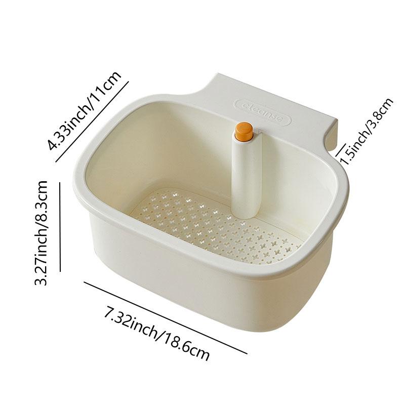 1pcs Kitchen sink filter basket, sink washing basin anti leak filter basin, one click press type grid drain storage rack