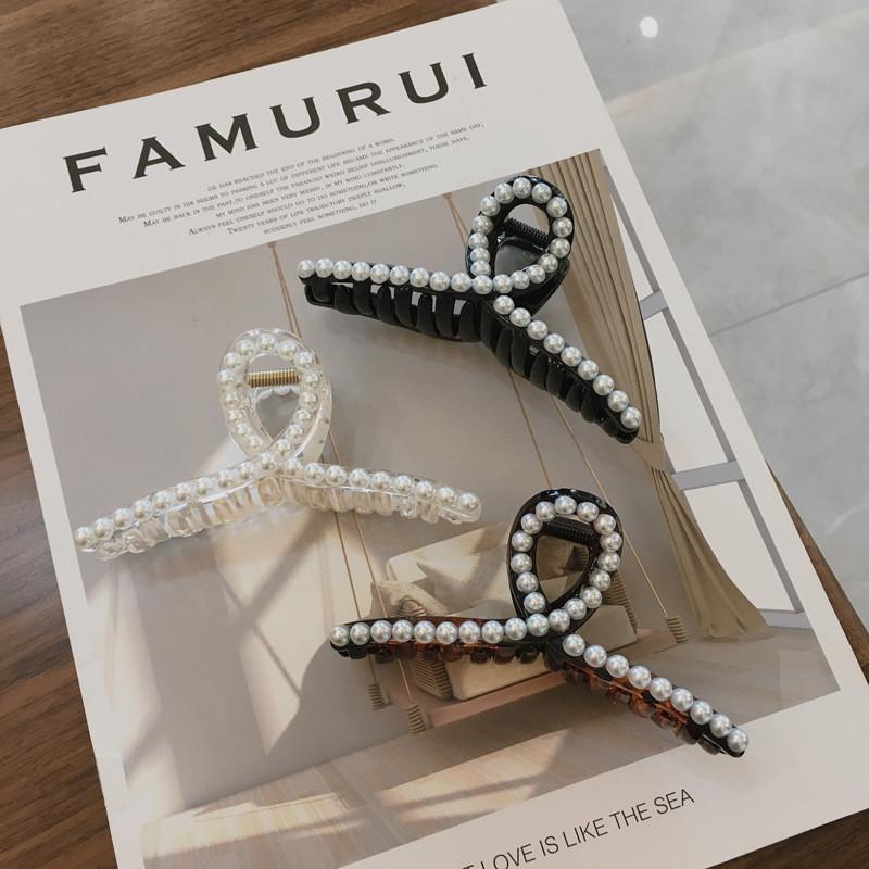 Elegant Korean Girl Hair Clip With Simple Design Stylish Pearl Hair Claw For Everyday Use