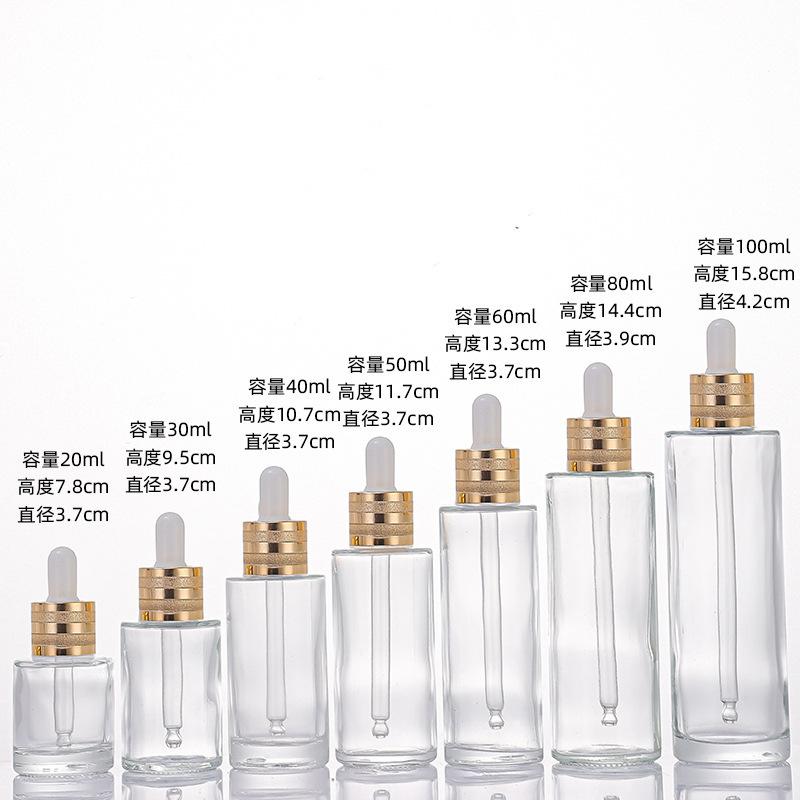 Frosted Glass Dropper Bottle 20-100ml, Straight Shoulder Essential Oil Serum Container for Skincare