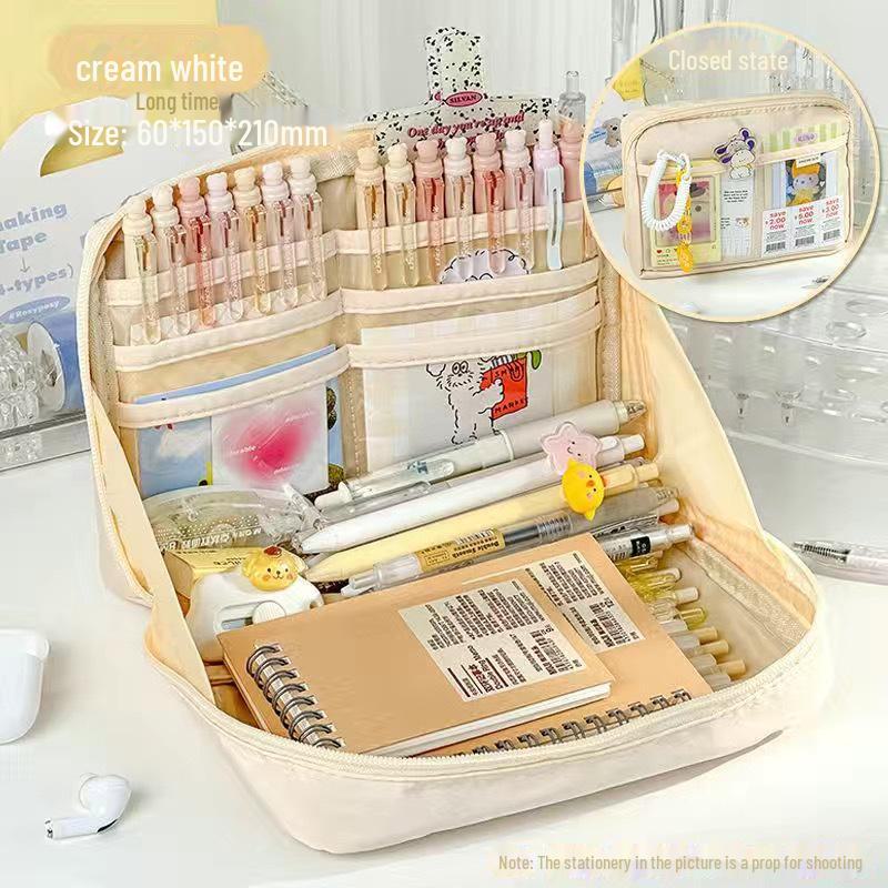 High-Capacity 12-Layer Pencil Case for Girls - Ideal for Junior & Senior High School Students