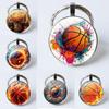 Basketball Layup Lover Keychain - Glass-Embossed Sports Gift