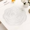 Modern Dining Table Accessories Rose Placemat for Table, Non-slip PVC Heat Resistant Mat with Kitchen Protection Mats Pattern, 38cm Washable