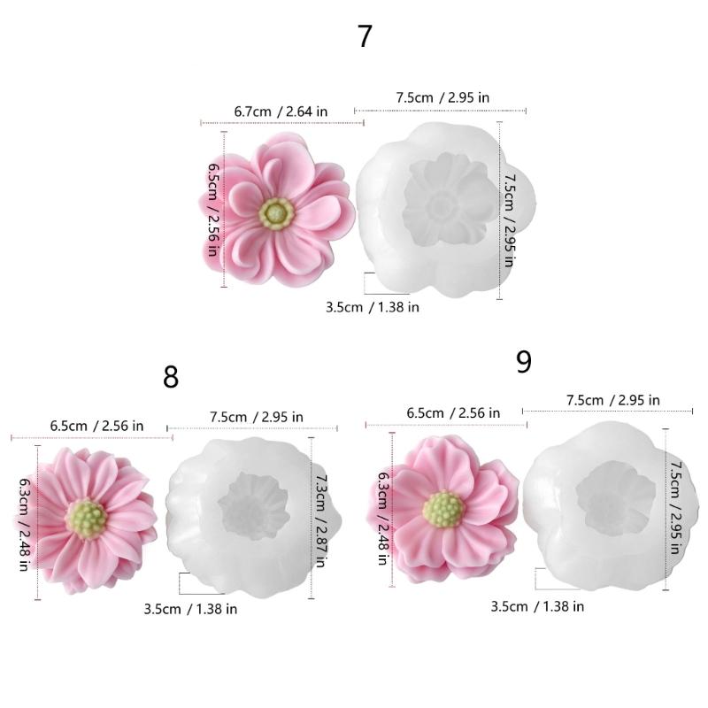 Flower Silicone Fondant Molds Multipurpose Silicone Mould Baking Tool for Making Candle Soap Chocolate Cake Decoration
