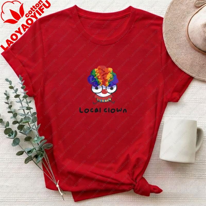 

Local Clown Graphic Tee Unisex Cotton TShirt for Jokesters Oversized T Shirt Vintage Y2k Top Women Clothes Graphic T Shirts S