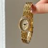 Luxury Brand Women's Vintage Elegant Small Oval Dial Crystal Quartz Watches Wheat Strap Wristwatches Ladies Relogio Feminino