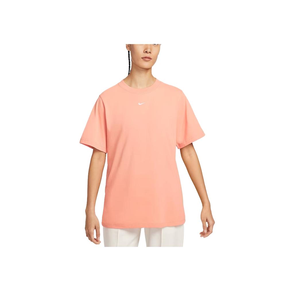 Nike Swoosh Soft Comfortable Fashionable Versatile Short Sleeve Drop Shoulder T-Shirt Women tops Light-Orange FD4150-844