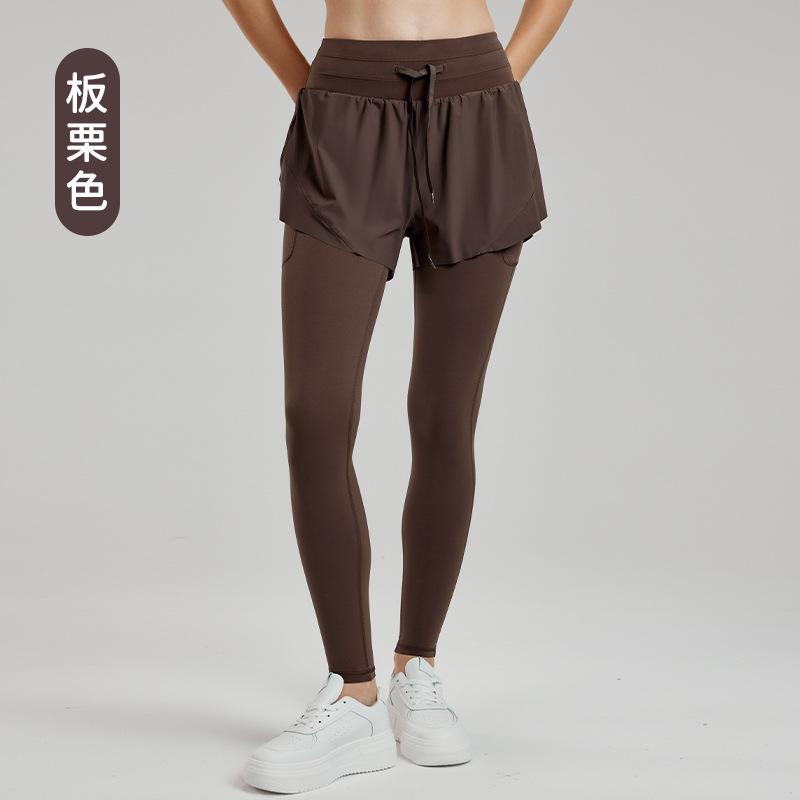 

Светоотражающие брюки для йоги из двух частей с высокой талией и кулиской, фитнес-брюки, повседневные универсальные беговые быстросохнущие облегающие спортивные штаны S