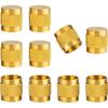 1/4" Flare Caps, 10 Pcs Brass Compression Cap Stop Valve Cap for Plumbing and HVAC Quick Seal Adapters (Gold)