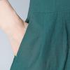 Women Cotton Linen Short-sleeved Loose Casual Midi