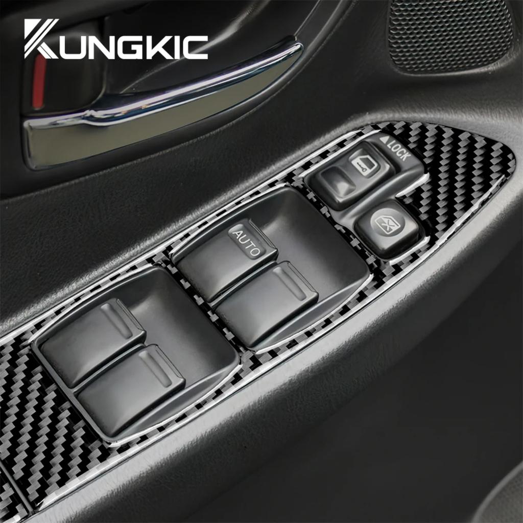 For Subaru Impreza STI 2002-2004 Carbon Front Rear Door Window Lift Panel Trim Anti Scratch Interior Door Decor Car Accessories