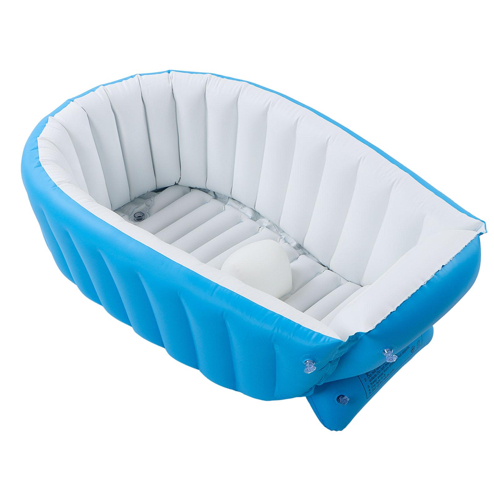 

Inflatable Baby Bathtub with Pump Water Marker Skid Resistance Bottom Foldable Toddler Bathtub for Shower Room