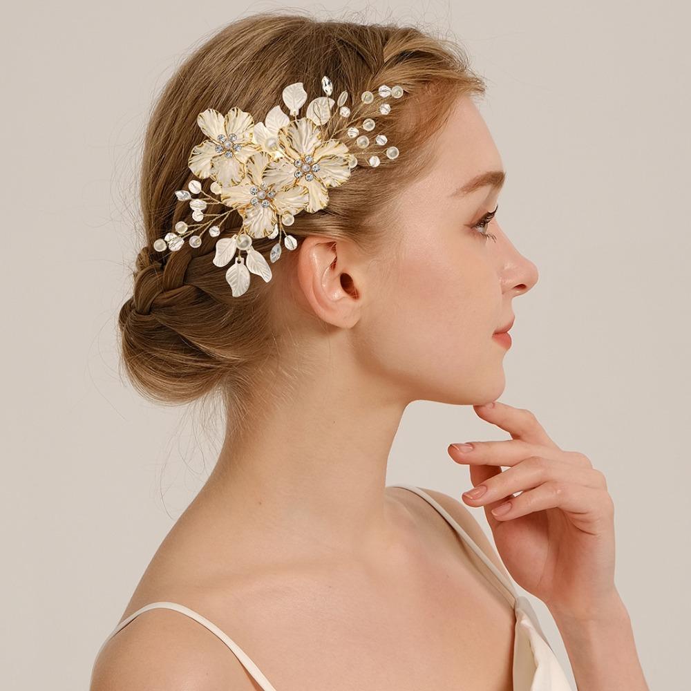 French Style Bridal Hair Clip Silk Flower Wedding Headdress Korean Bride Hairpin  Bride Accessories
