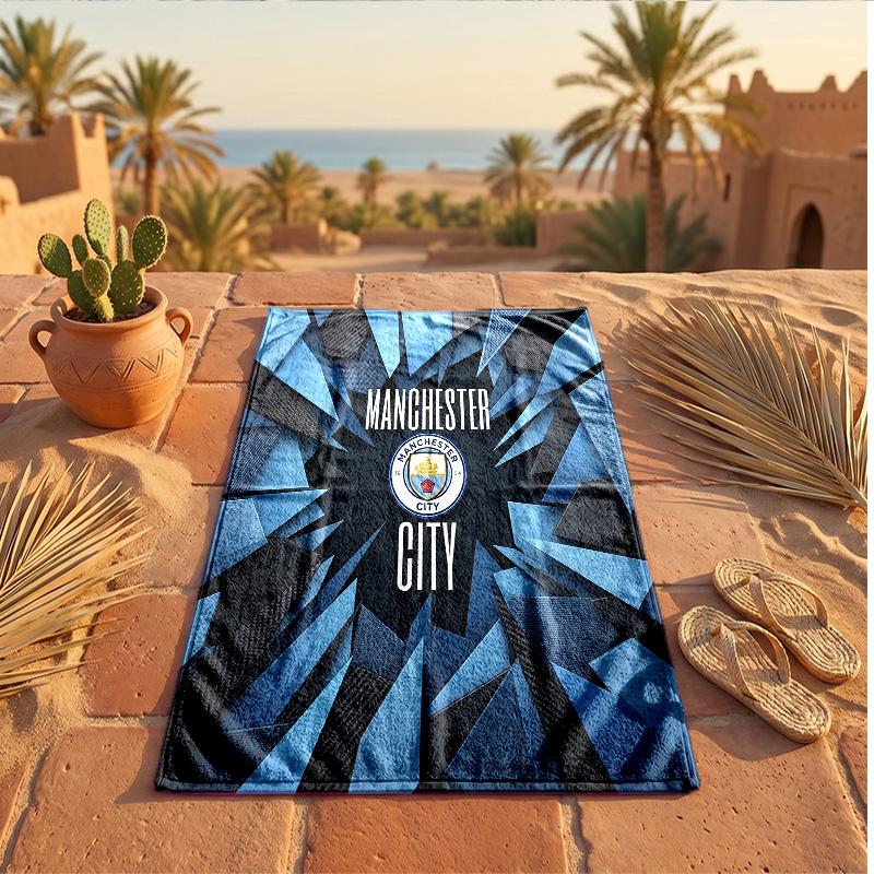 Asciugamano da Spiaggia in Microfibra con Stampa Manchester City Asciugatura Rapida Assorbente Grande Asciugamano per Spiaggia Nuoto Viaggio