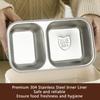 Lunch Box Double Layer Microwave Safe Leakage Proof Stainless Steel Portable Divided Bento Box For Office School Picnic