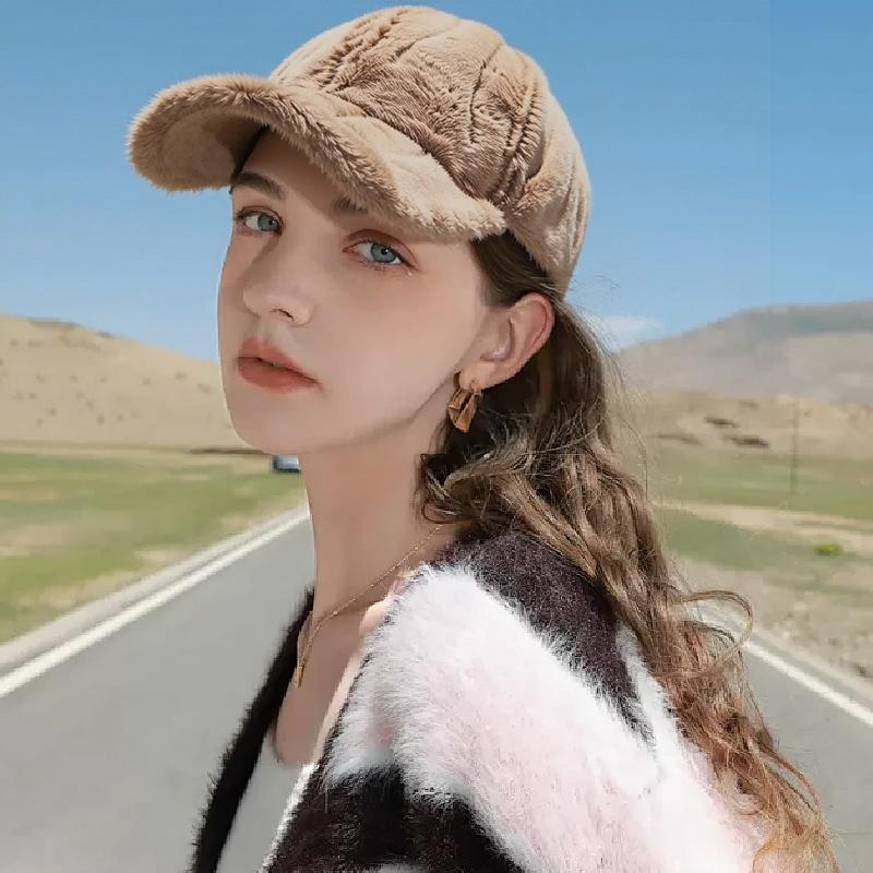 Winter Accessories Sporty Style Peak Cap Warmth Baseball Caps Minimal Style Plush Unisex Casual Hat Fashion 56-58cm