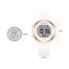 GOLDEN HOUR Waterproof Sports Women's Digital Chronograph Silicone Strap Watch, Rose Gold/Starlight/Milk White. , Moda