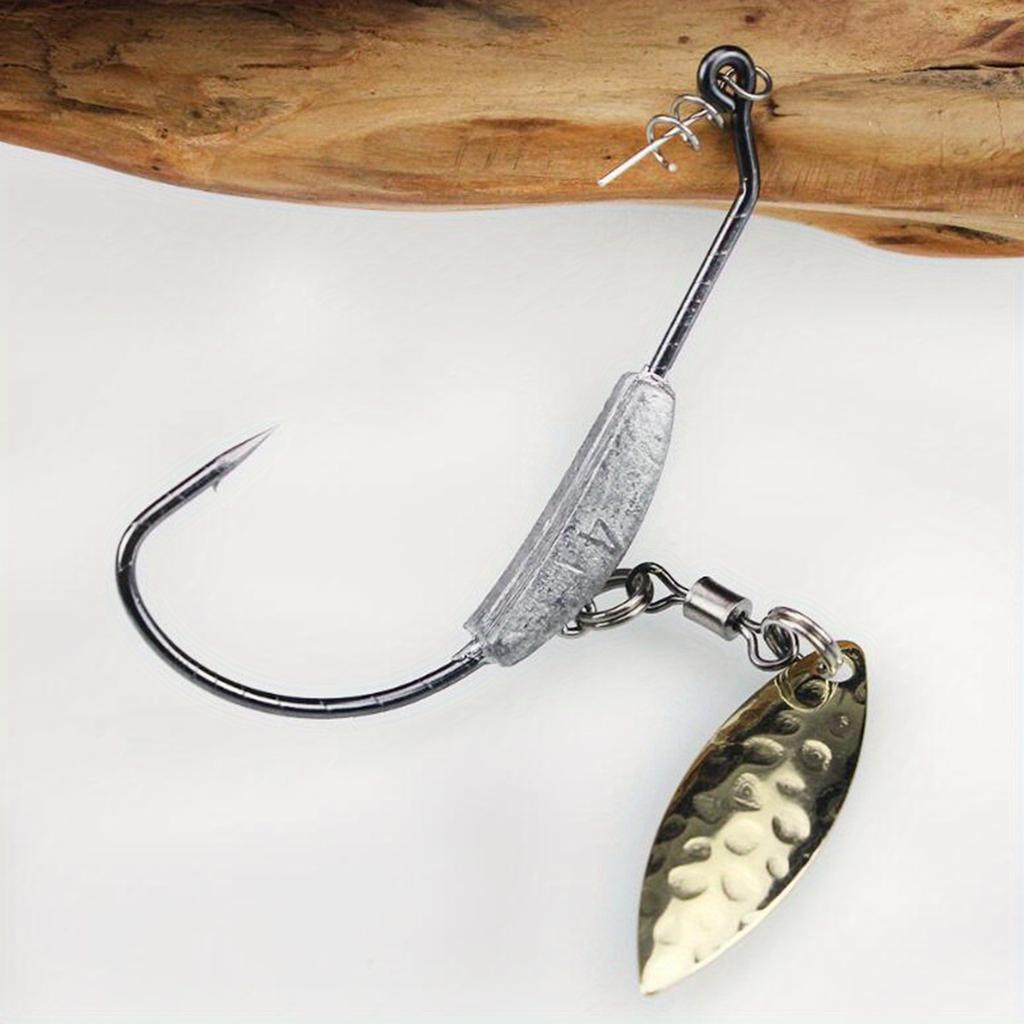 3pcs 4.5g,5.5g,7.2g Barbed Fishing Hooks with Lock Needle Lead Single Hook Crank Hook Fishing Tackle
