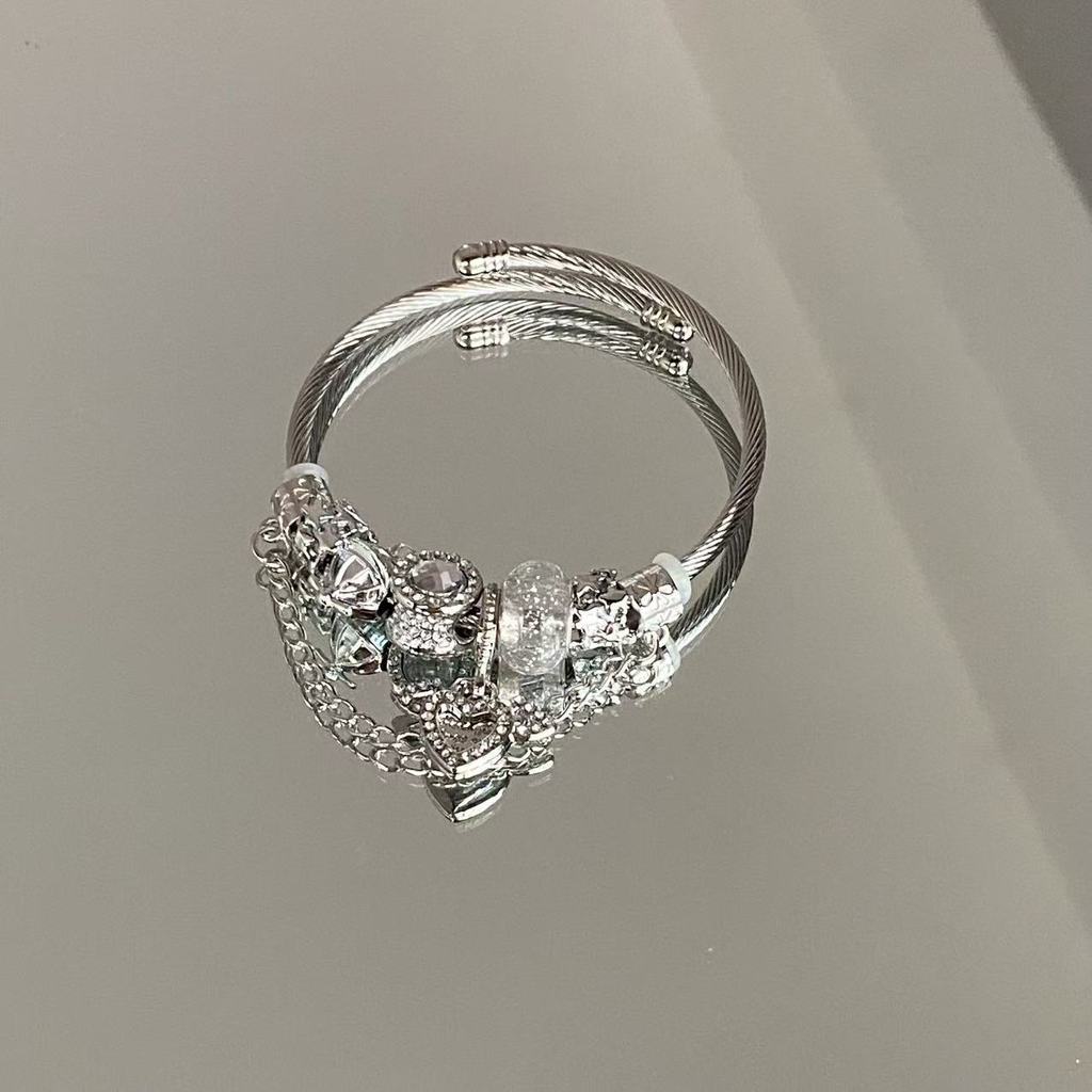 Catena Mano Cupido a Forma di Cuore con Acciaio Inossidabile e Galvanica per Donne Idee Regalo