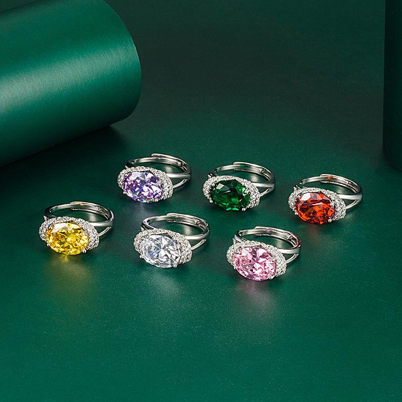 Sace Gems Klasický zirkonový prsten ze slitiny mědi, dámské šperky, svatební dárek pro párty