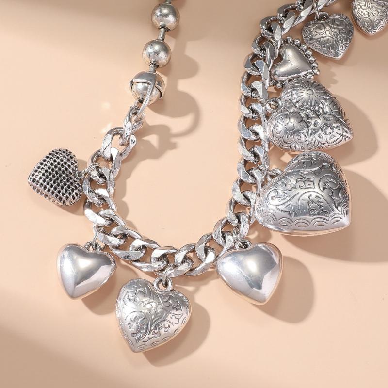 Neue Mode Retro Punk Metall Herz Anhänger Halsketten Für Frauen Vintage Choker Kette Luxus Party Schmuck Geschenke