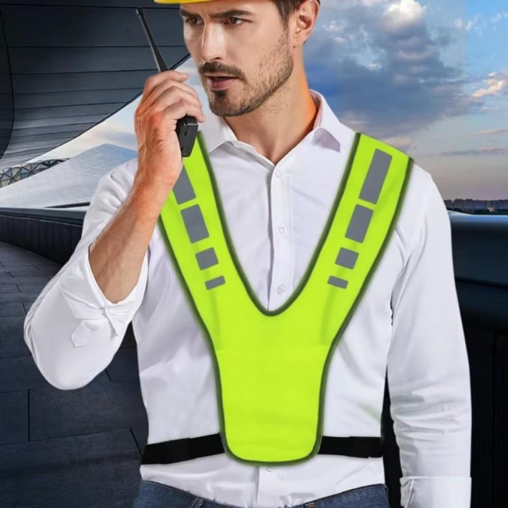 Reflective Cloth Reflective Vest Adjustable Fit Safety Jacket Protective Vest Running Jogging