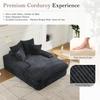 Oversized Chaise Lounge Chair Upholstered Cozy Corduroy Sleeper Sofa Bed Wide Armrests High-Density Foam No