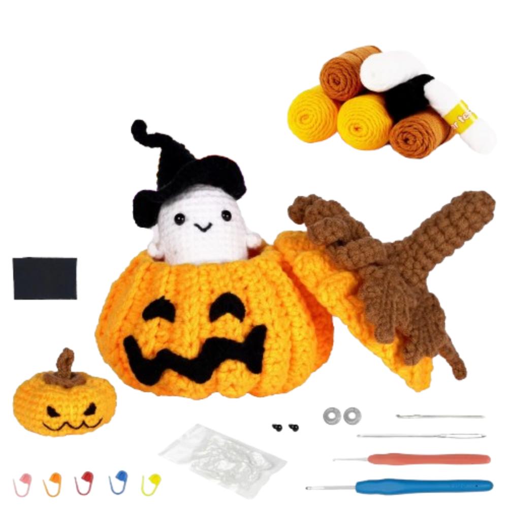 Creative Crochet Material Package Little Green Doll Pumpkin DIY Crochet Kit  Starter Kit