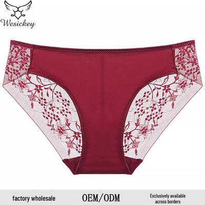 Chiloți din Dantelă Brodată Lucios Ultra-Subțiri - Sexy, Respirabili, Talie Joasă, Ridicare Fesă, Mărimi Mari