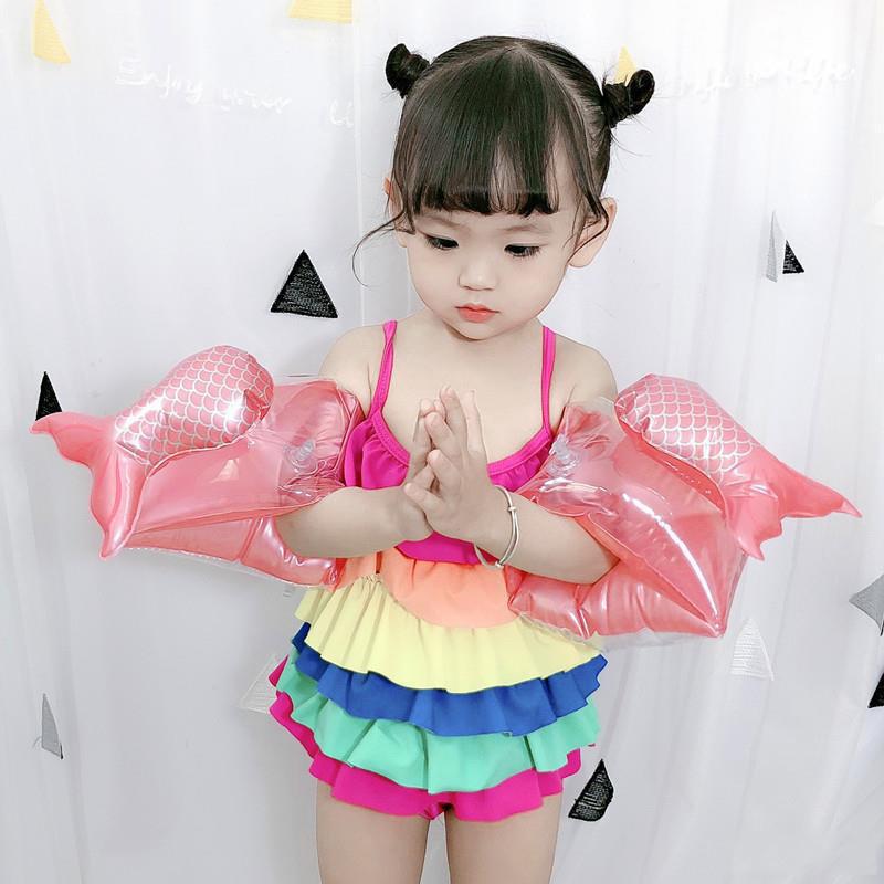 Rooxin Baby Kid Swim Arm Rings Inflatable Swimming Ring Tube Swim Floating Sleeve Swimming For Child Safety Swim Training