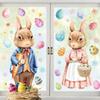 Wasserdichte Oster-Türsticker Kreativer Osterhase Statisch haftende Folie Festliche Dekorationen
