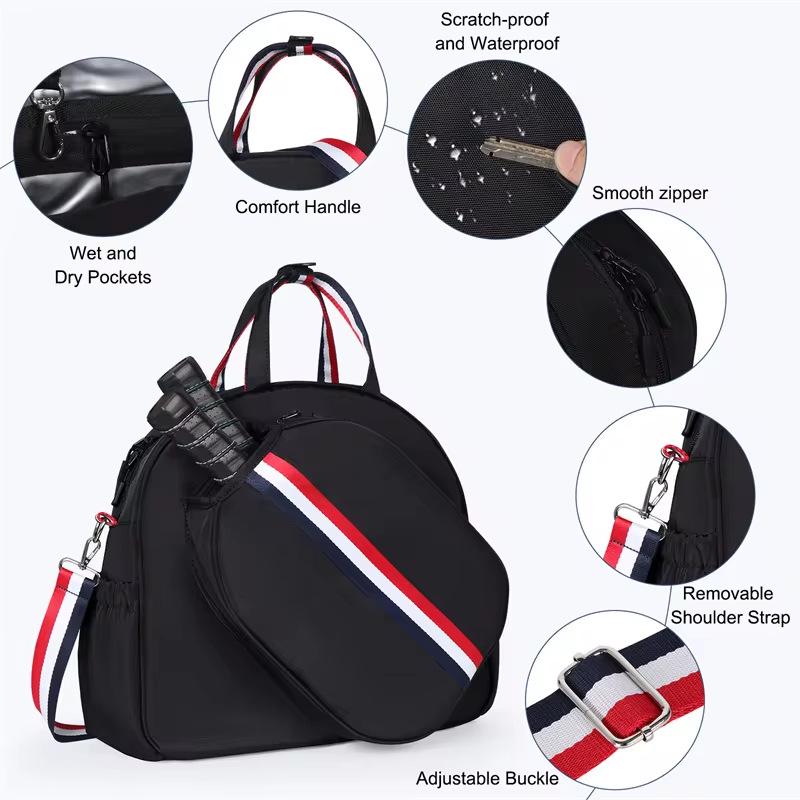 Multi-functional Pickleball Bag: Large Capacity Outdoor Sports Crossbody with Diving Material for Racket Storage