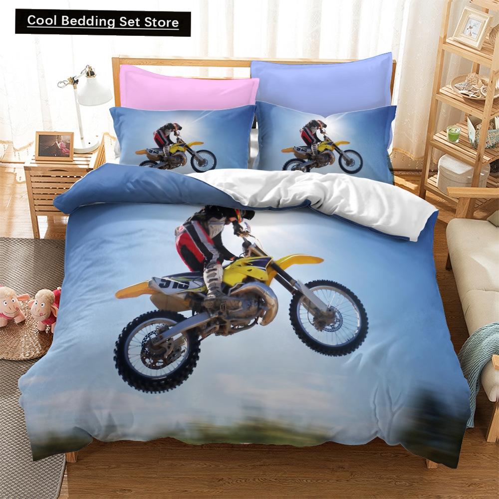 Fashion Motorcycle 3D Duvet Cover Bedding Set Comforter Linen Pillowcases Quilt Cover Home Decor Single Double Twin King Queen
