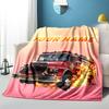 1PC Custom Name Fire Truck Flames Art flannel blanket versatile,all-season throw suitable for the living room,bedroom,camping,travel,and gift