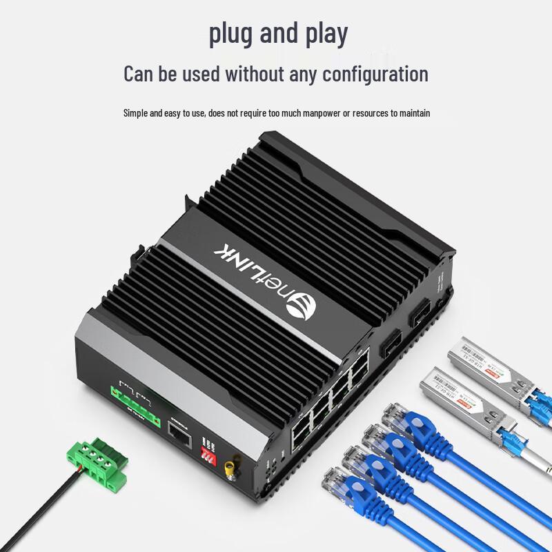 netLINK Industrial Gigabit Managed Ethernet Switch with Fiber