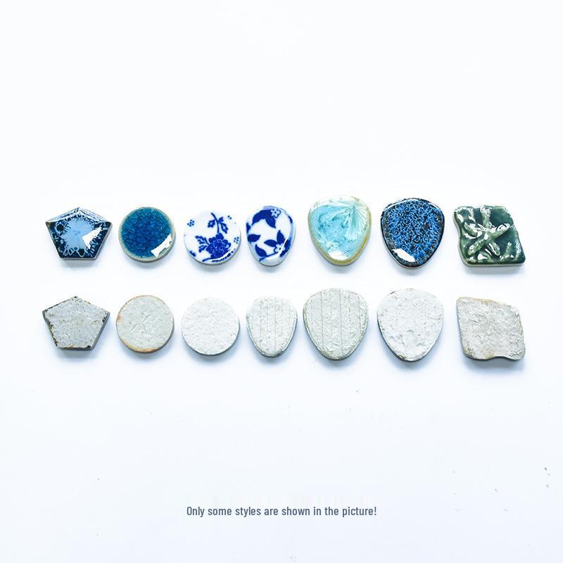 Handmade Ceramic Mosaic Art Kit: Blue & White Porcelain Pieces for Creative Parent-Child Projects