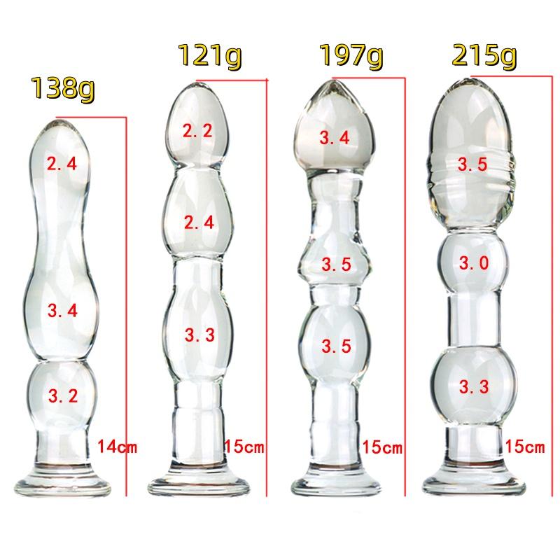 VaHppy Glass anal plugs Thin and long Deep Anal pulling beads Unisex Gay Sex Toys Dildo Masturbators SM