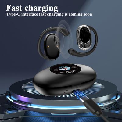 1 Pair Bluetooth-compatible Earphone with Earhook Noise Canceling HiFi Sound IPX5 Wireless Over Ear Earbuds Sports Running Headphone Earpiece