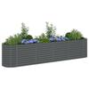 Jardinière - vidaXL - 400x80x81 cm - Acier galvanisé - Gris - Rectangulaire