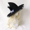 Witch Hat Feathered Witch Pointed Hat Magican Hat Halloween Witch Hat Wizard Hat Masquerad Halloween Witch Costume