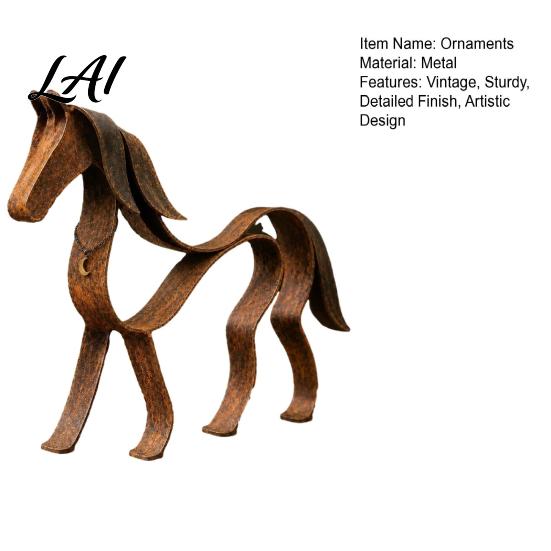 Creative Housewarming Gift Vintage Metal Horse Figurine Handcrafted Rustic Sculpture Art Statue Exquisite Birthday Present Modern Desktop