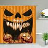 Happy Halloween Pumpkin Wizard Shower Curtains Cute Cartoon Terror Bathroom Curtain Background Wall Home Decor Screen With Hooks